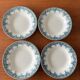 Set of 4 blue deep plates Terre de Fer Moulin des Loups summer