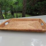 Tray with handles rattan