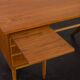 Teak and oak double-sided desk with X-shaped legs