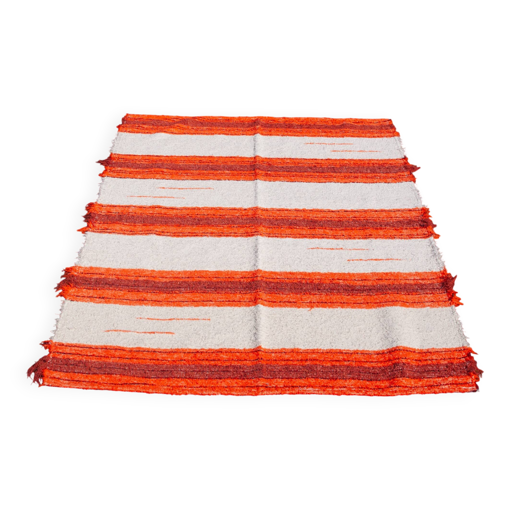 Handmade recycled cotton rug - Orange