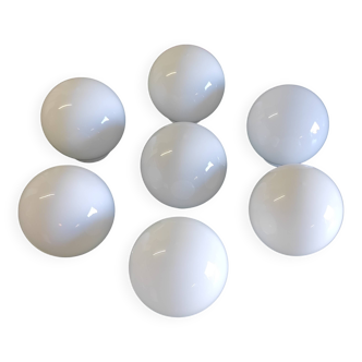Set of 7 opaline globes, diameter 15 cm - mid-20th century