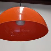 Suspension dome Space Age in hard orange plastic, France circa 1970.