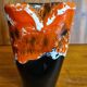 Vintage Vallauris 70s orange red and brown vase