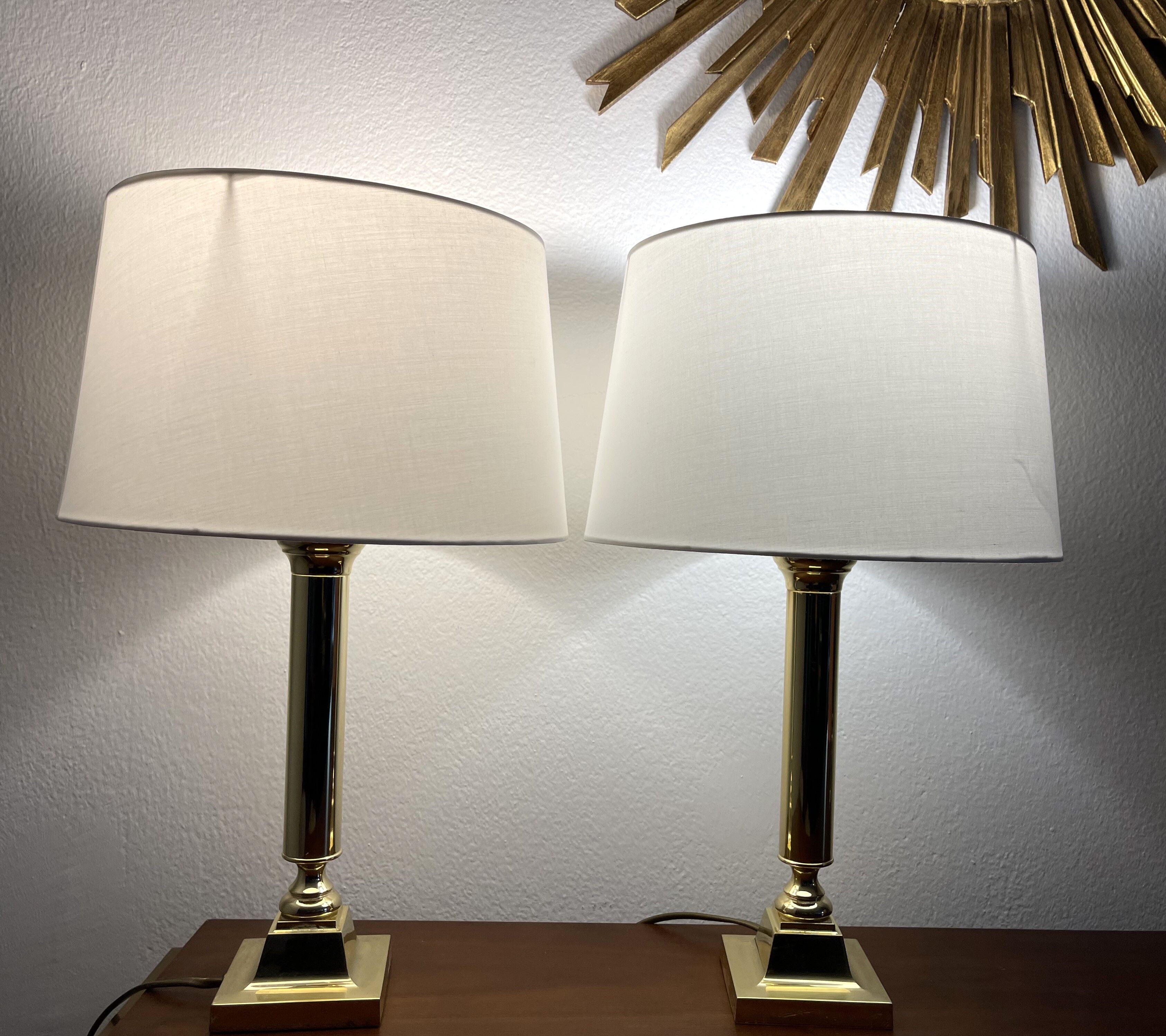 Pair brass lamps Art Deco, Germany 1960