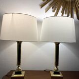 Paire lampes laiton art déco Allemagne 1960