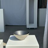 Duo of gray Indonesian ceramic bowls or salad bowls