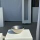 Duo of gray Indonesian ceramic bowls or salad bowls
