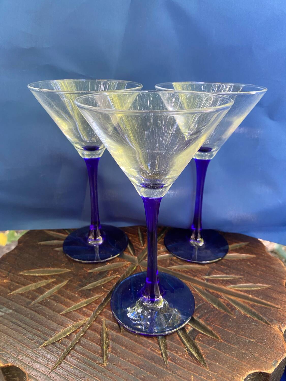 Trio de verres à pied bleu Luminarc