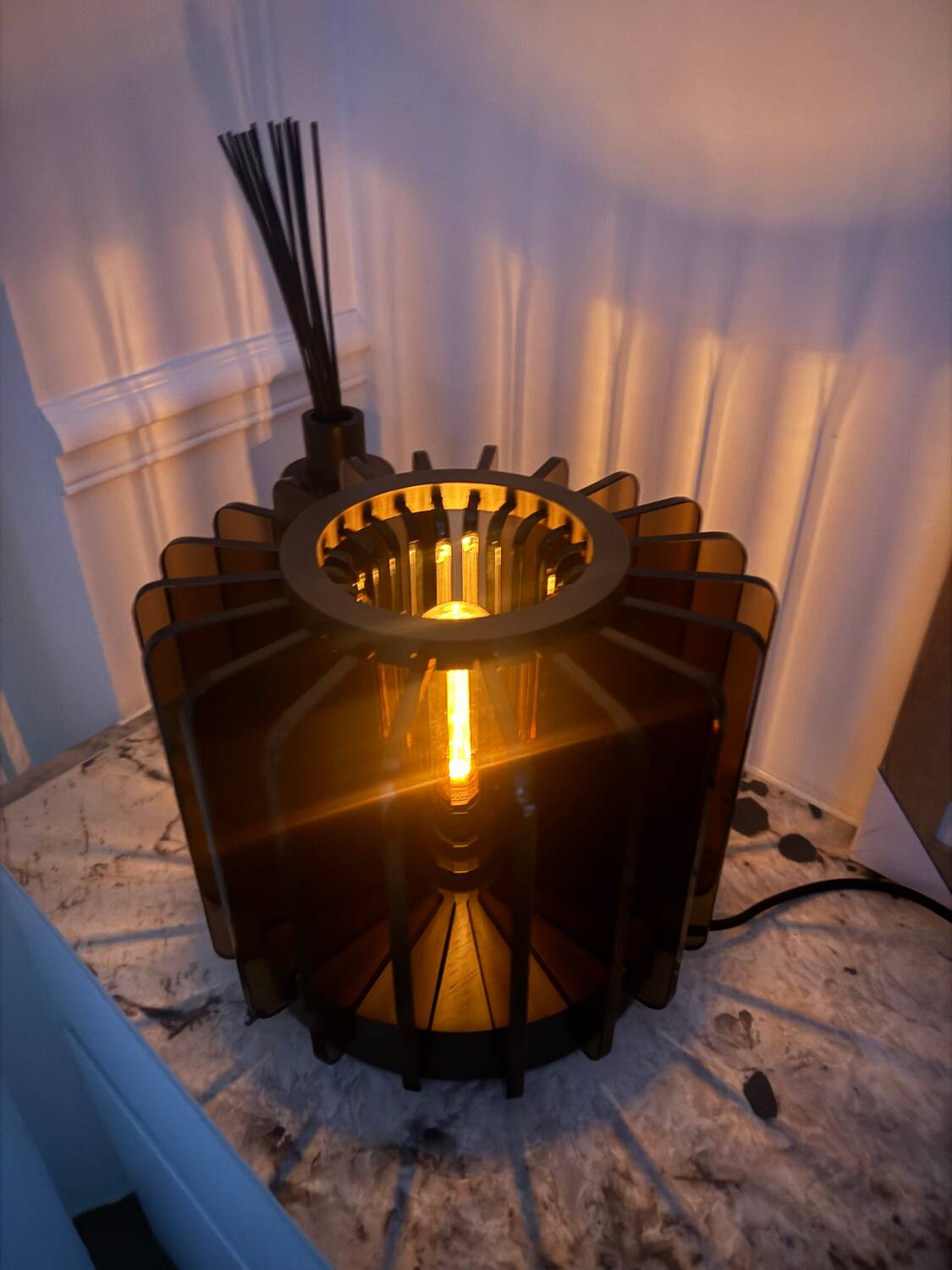 Lamina S Brown Design Table Lamp by Eve