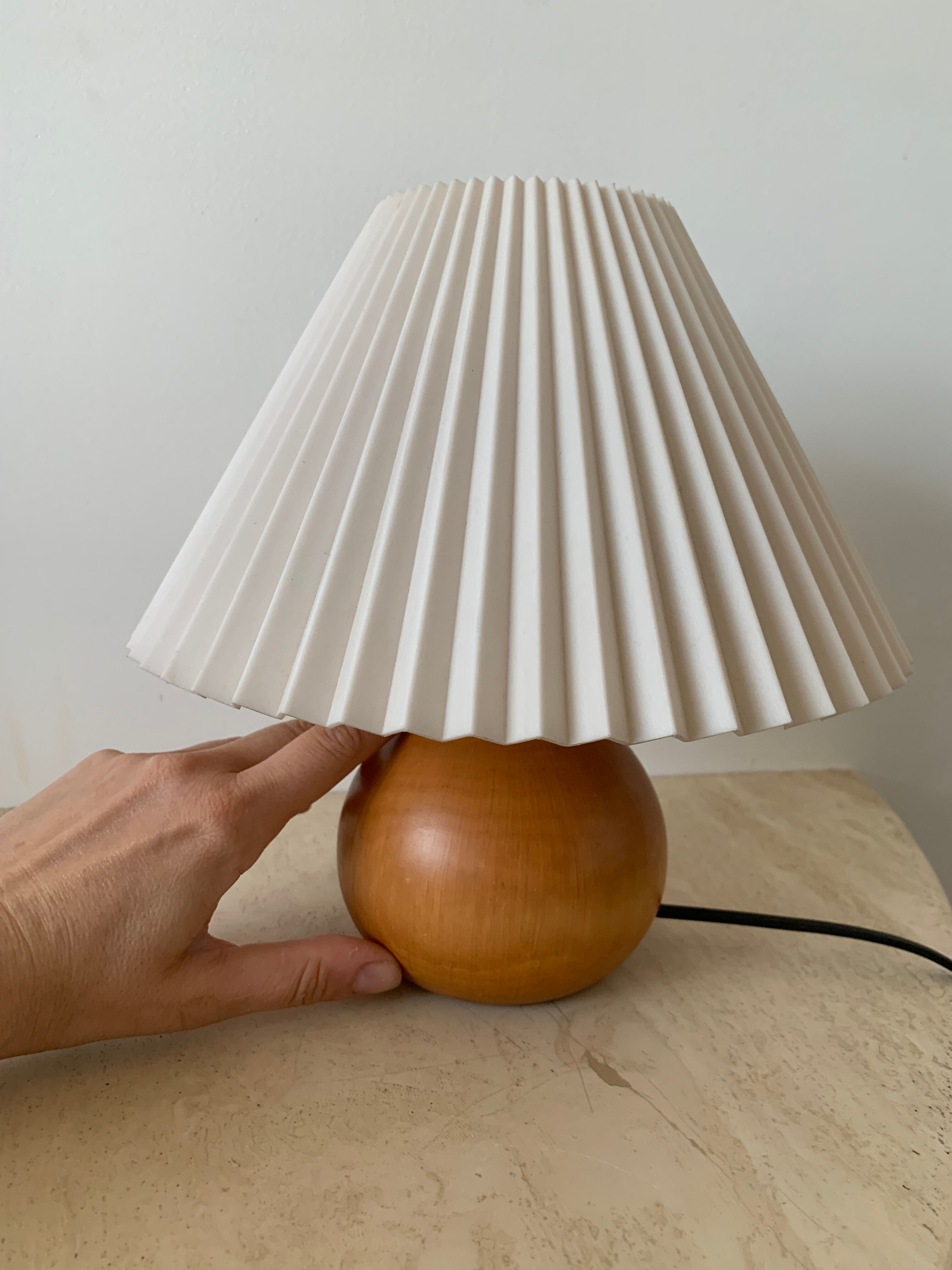 Solid wood bedside lamp