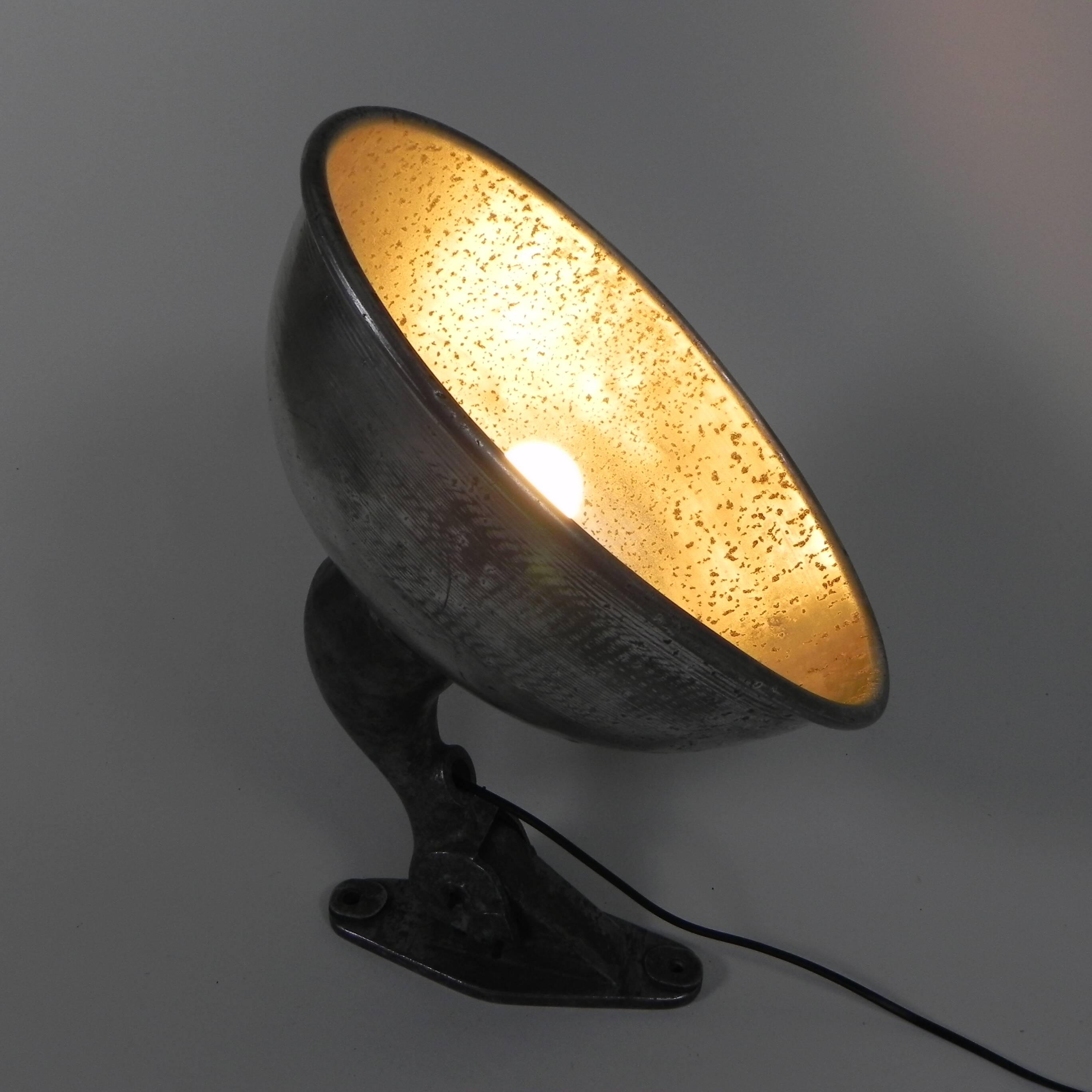 Industrial aluminum street lamp, wall lamp, 1950s