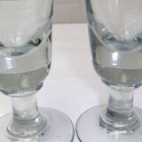 2 old bistro absinthe glasses blown glass on feet 16 cm collection