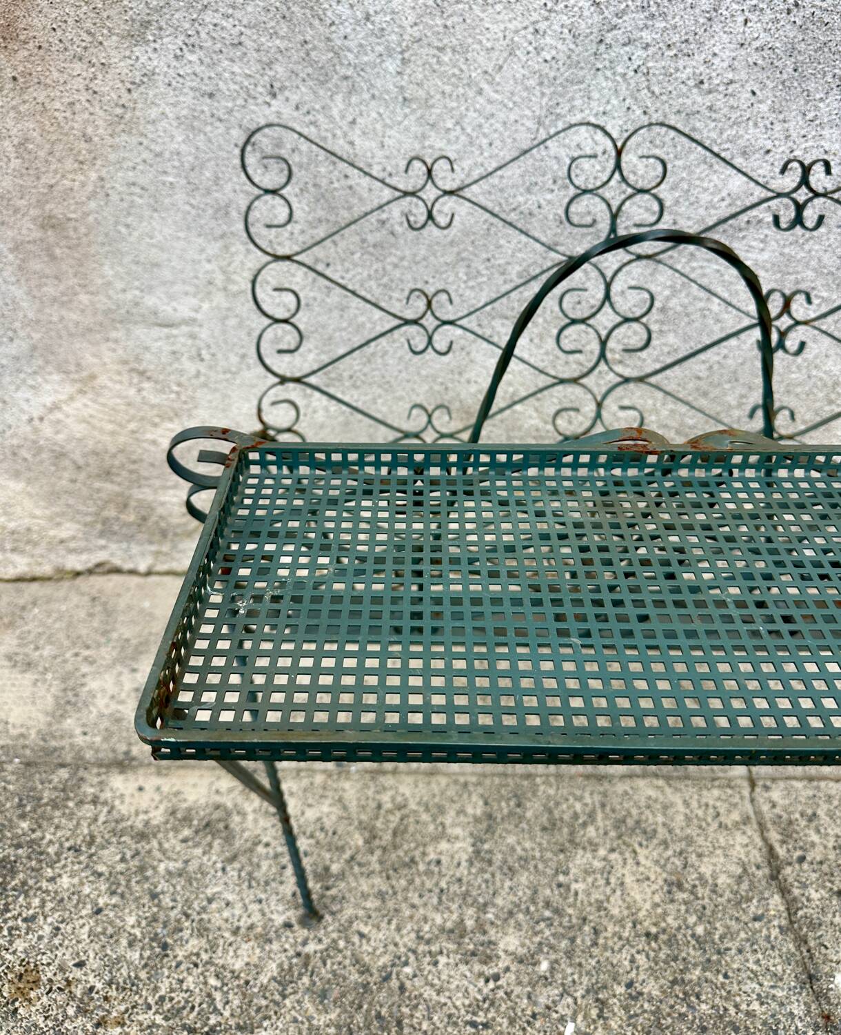 Vintage wrought iron magazine rack, Matego.