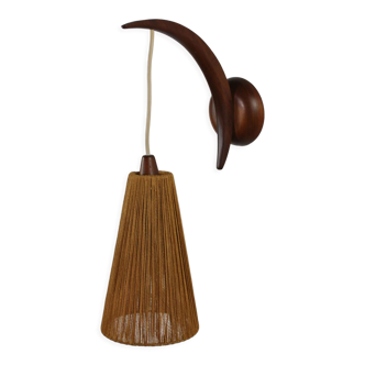 Wall lamp with rope lampshade by ER Nele for Temde, Switzerland, 1960