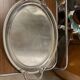 Large jean couzon stainless steel serving tray with fish decor handles