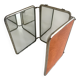 Antique Art Deco triptych barber mirror from the 1920s/30s – leather covering o