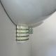 Pair of post-modernist wall lights, white metal and glass, France 1980