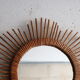 Vintage rattan sun mirror