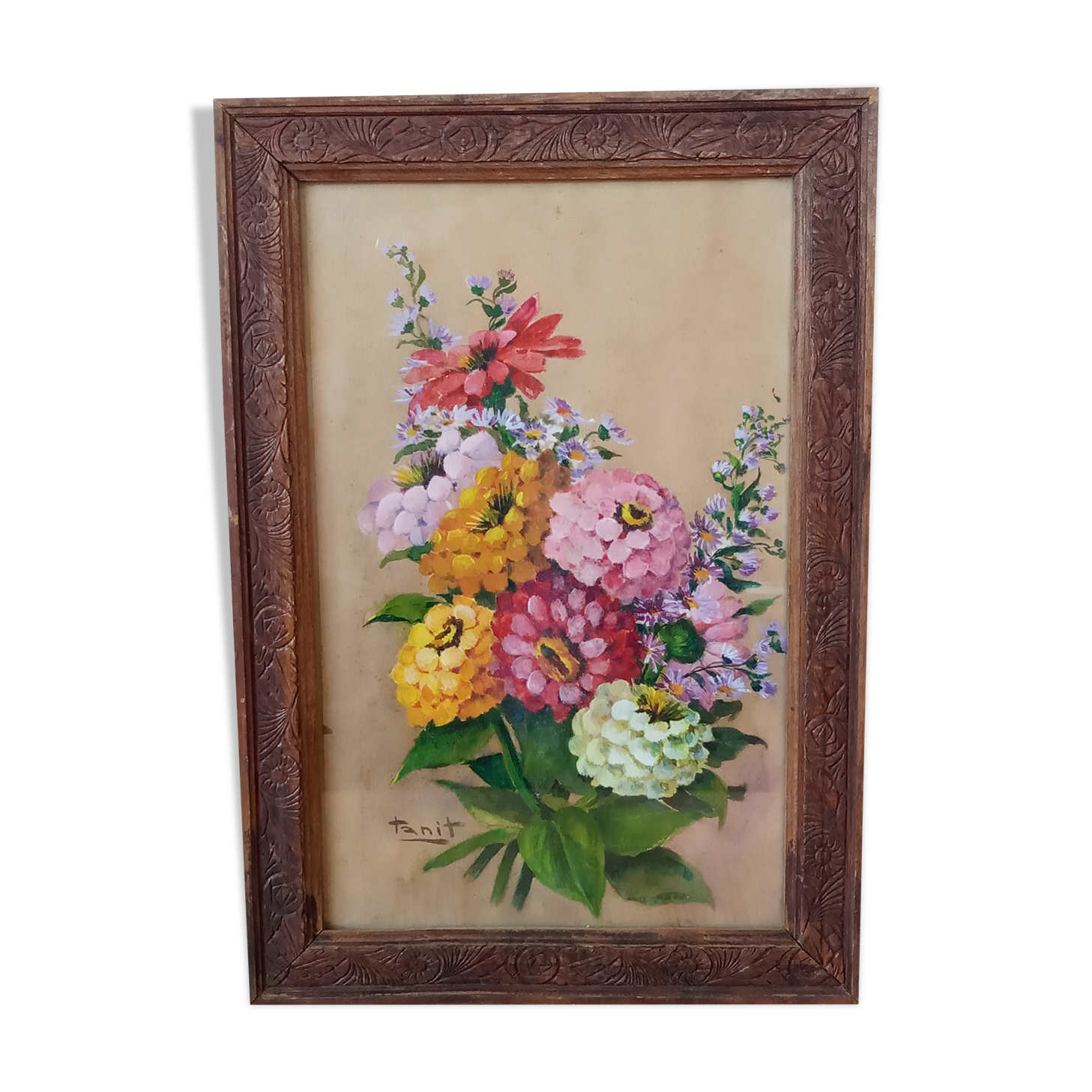 Bouquet painting with gouache