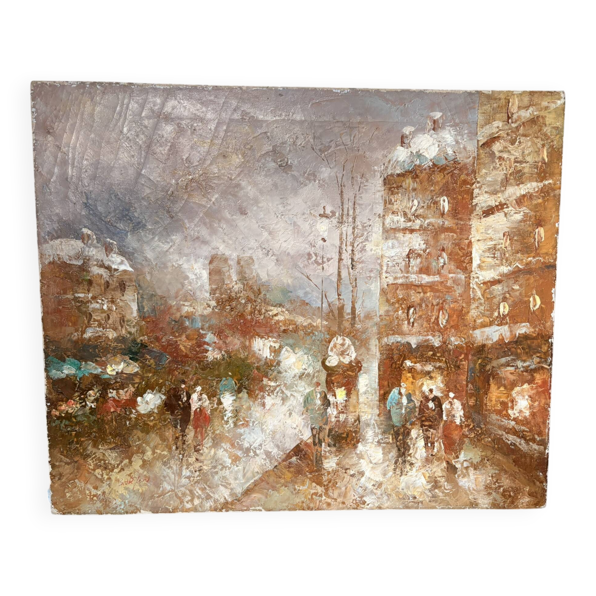 Oil Painting Canvas Street Paris Parisian Impressionism Edward Ba