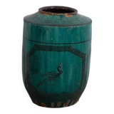 Antique green glazed ceramic vase (circa 1820) #35