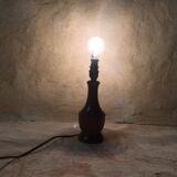 Turned wooden bedside lamp foot