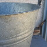 Vintage zinc galvanized steel bucket