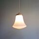 Vintage bell-shaped white opaline pendant light