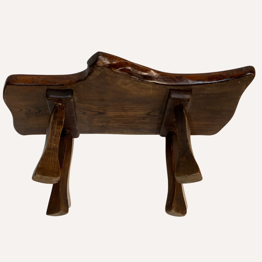 Dutch oak Brutalist Wabi Sabi organic tree table, 1960s