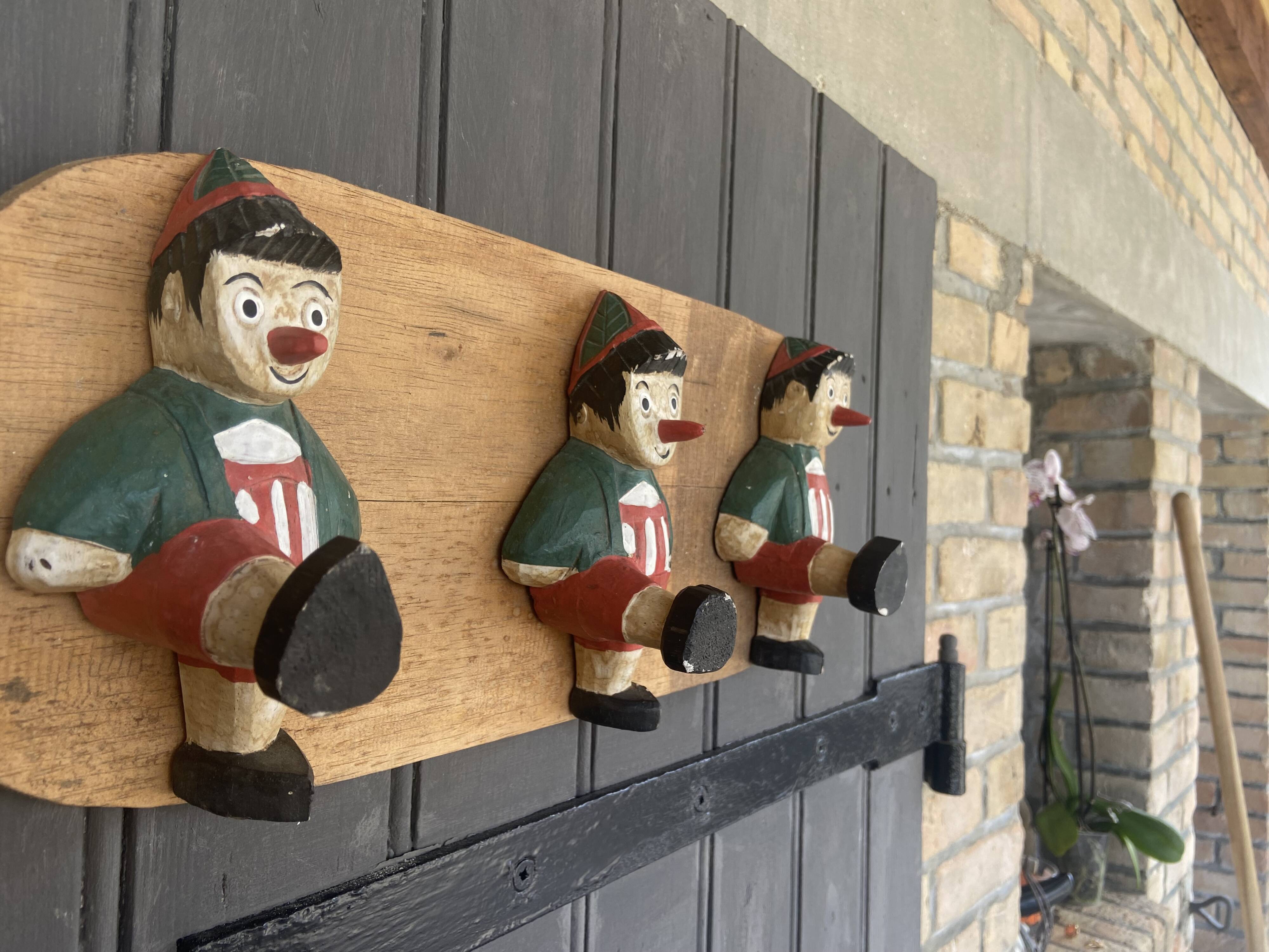 Coat Rack - Pinocchio Towels Superb Handcrafted Work 1940s/50s