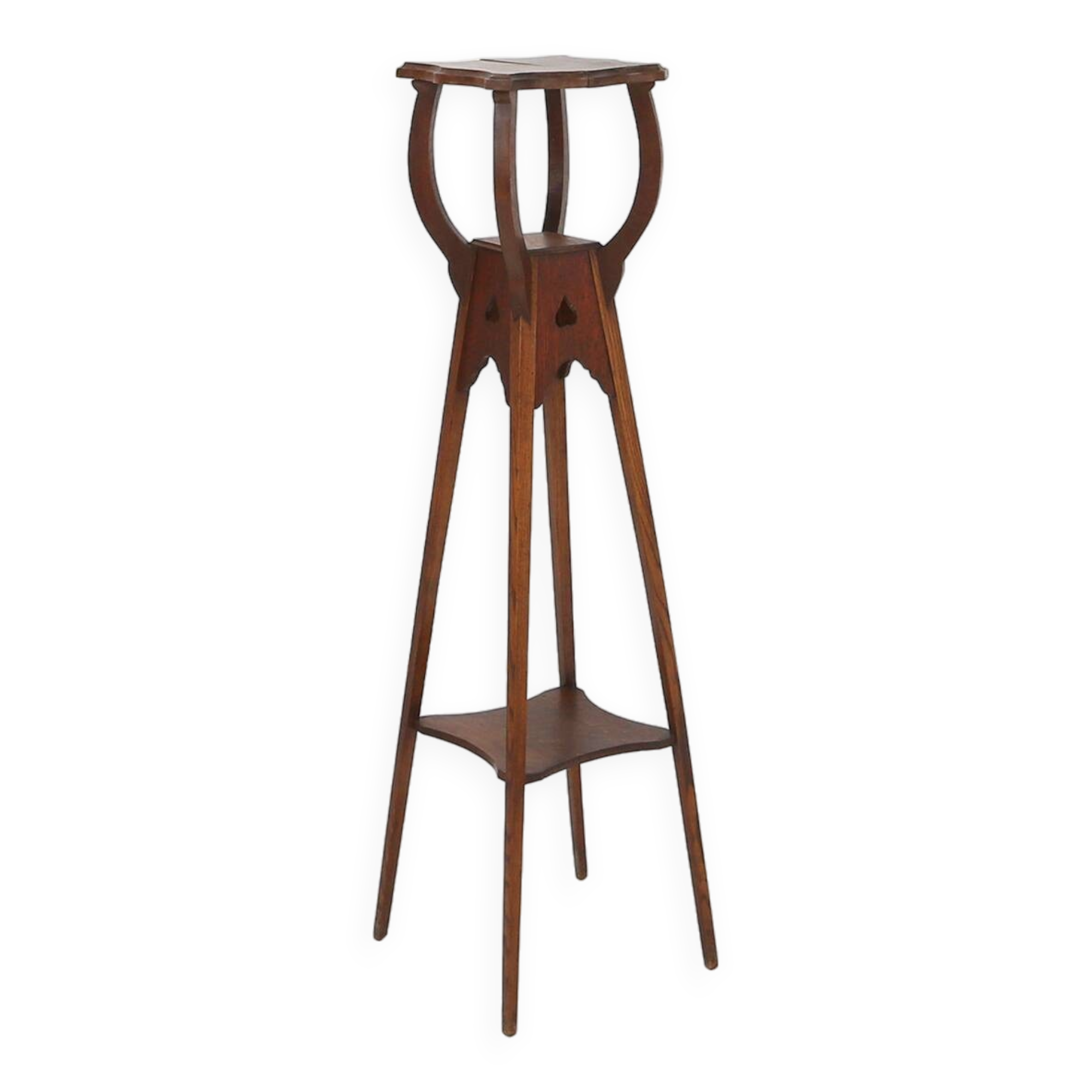 Art deco piedestal or console table in oak, France ca. 1940