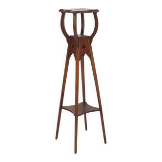 Art deco piedestal or console table in oak, France ca. 1940