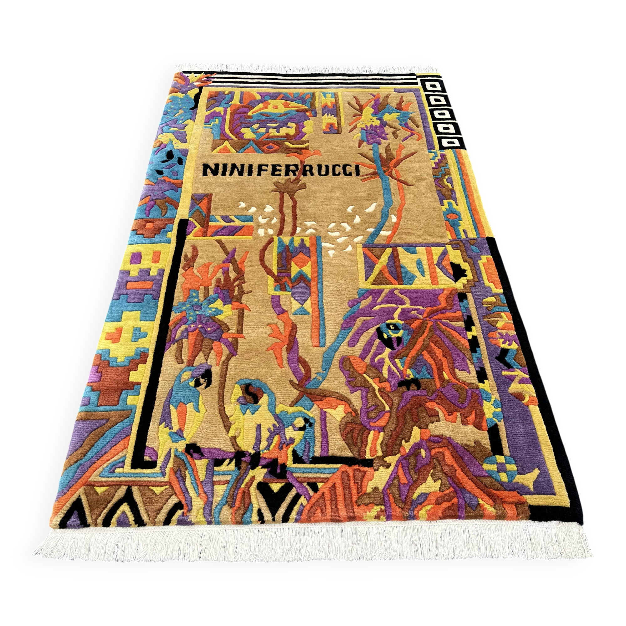 Modern rug signed nini ferrucci 160x100 cm