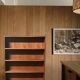 Large vintage midcentury modern wooden bookcase, circa 1970