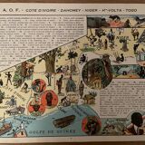 Old poster map of French West Africa - 1931