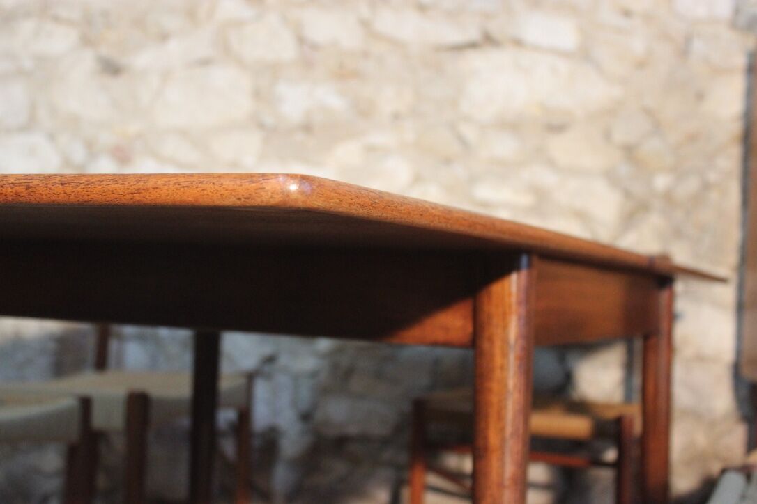 Extendable dining table "flip-top"/"wallet" Scandinavian vintage teak by Nils Jonsson for TROEDS