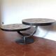 Table basse double plateau lave émaillée DS Picard / Monsan Picard vintage