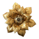 Masca floral applique, metal with gold leaf, 1970