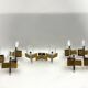 Mid-Century Modern set of eight brass and chrome sconces by Sciolari. Italy 1970s