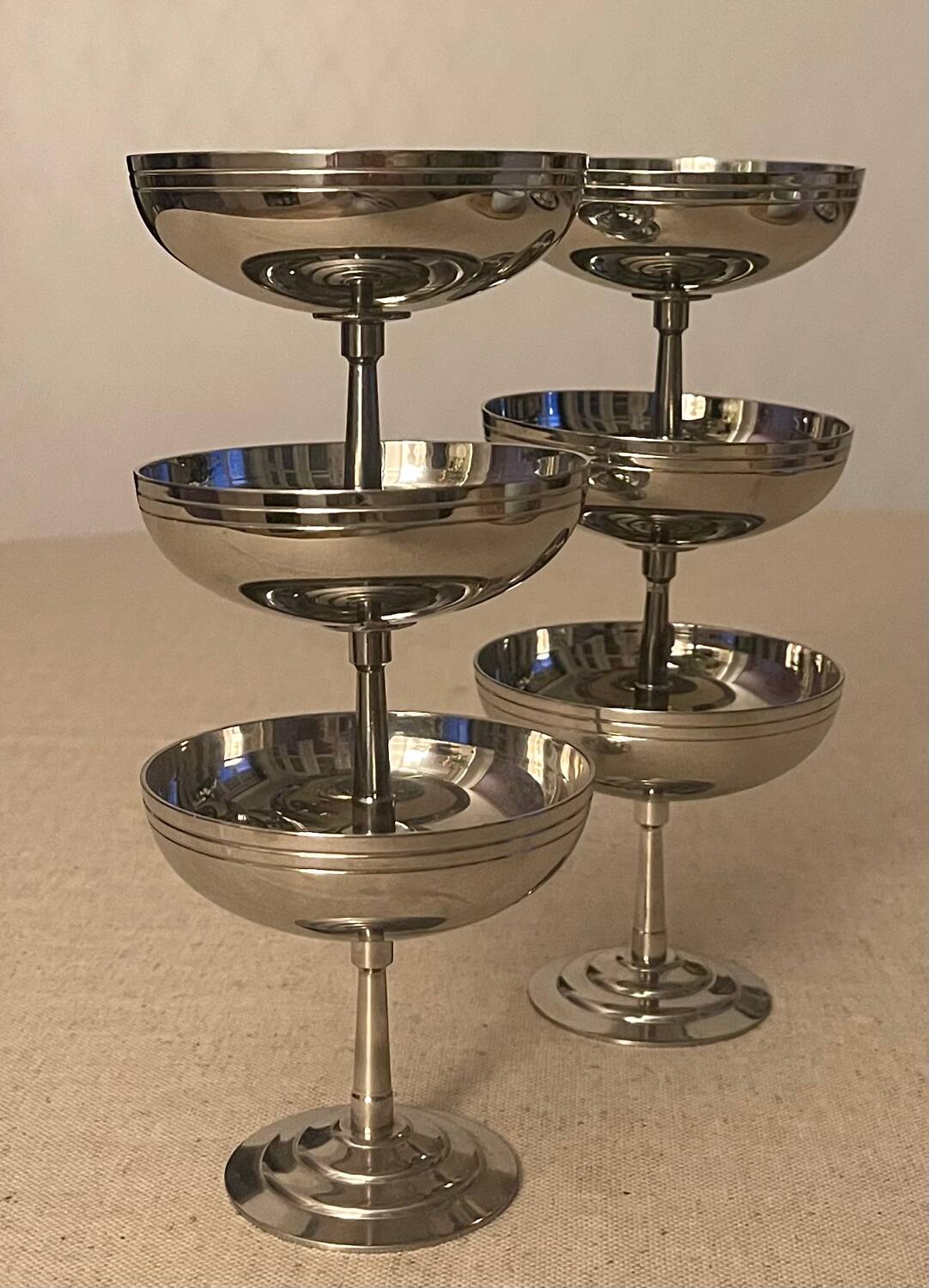 6 coupes en inox Letang Remy