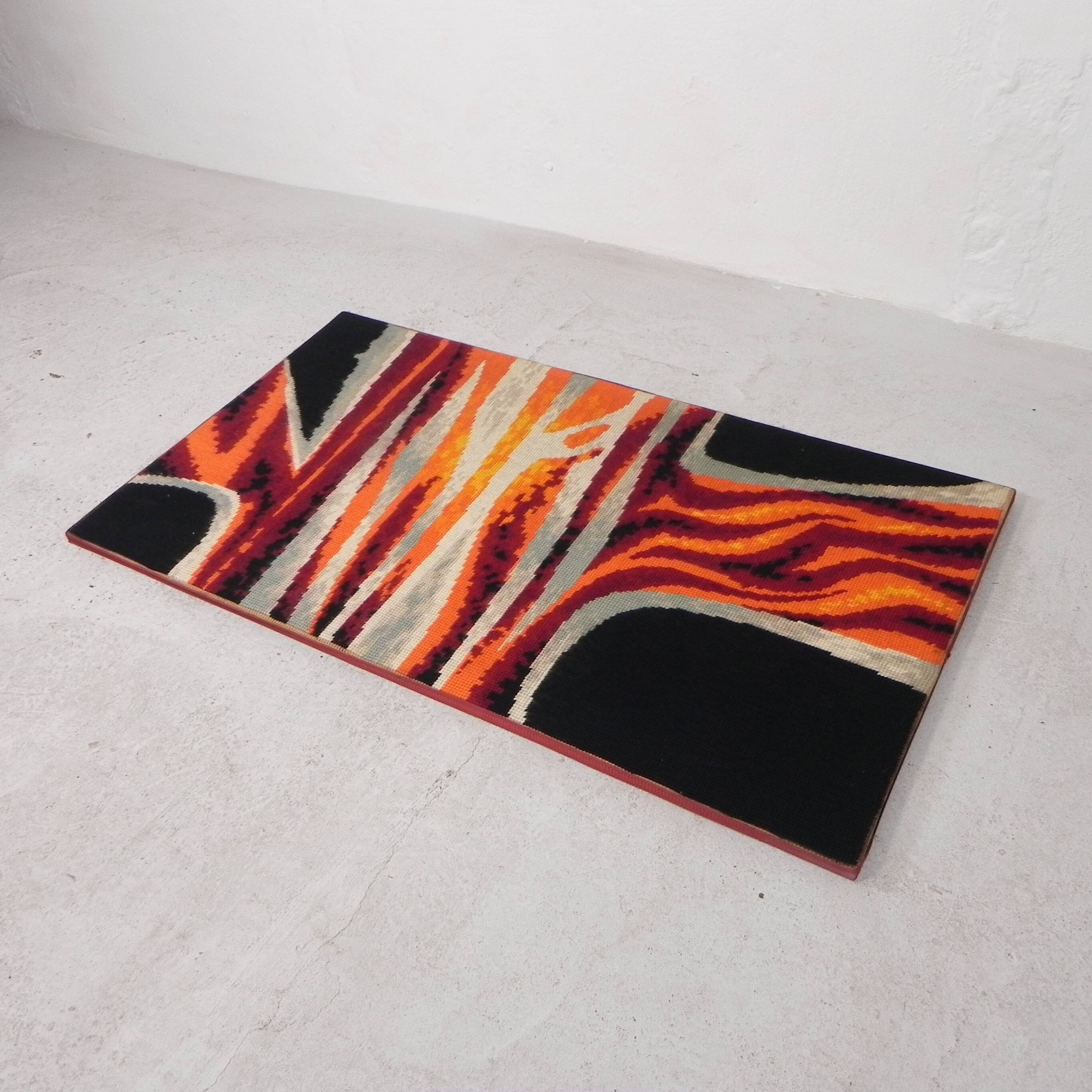 Vintage wall hanging, tapestry Fire 76 x 135 cm, 70s