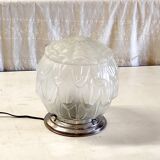 Plafonnier, lampe à poser de style Art déco en verre et aluminium, milieu XXème