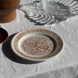 Set of 6 vintage dessert plates made in Poland with a plant motif.