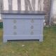Antique 4-drawer chest of drawers, Gustave grey, 3 dark grey marble