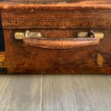 Rare old English suitcase stamped with the royal crown