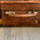 Rare old English suitcase stamped with the royal crown