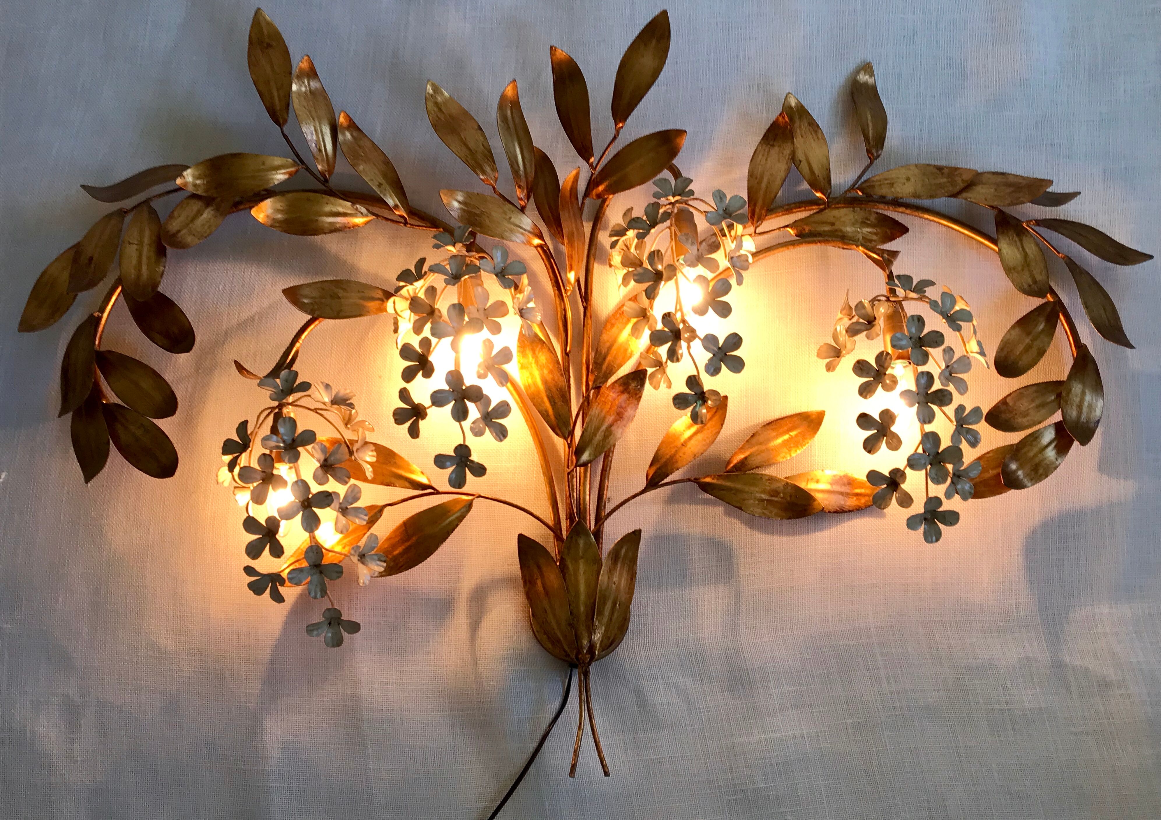 Hans Kögl floral wall lamp years 70