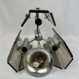 Smoked glass and chrome chandelier