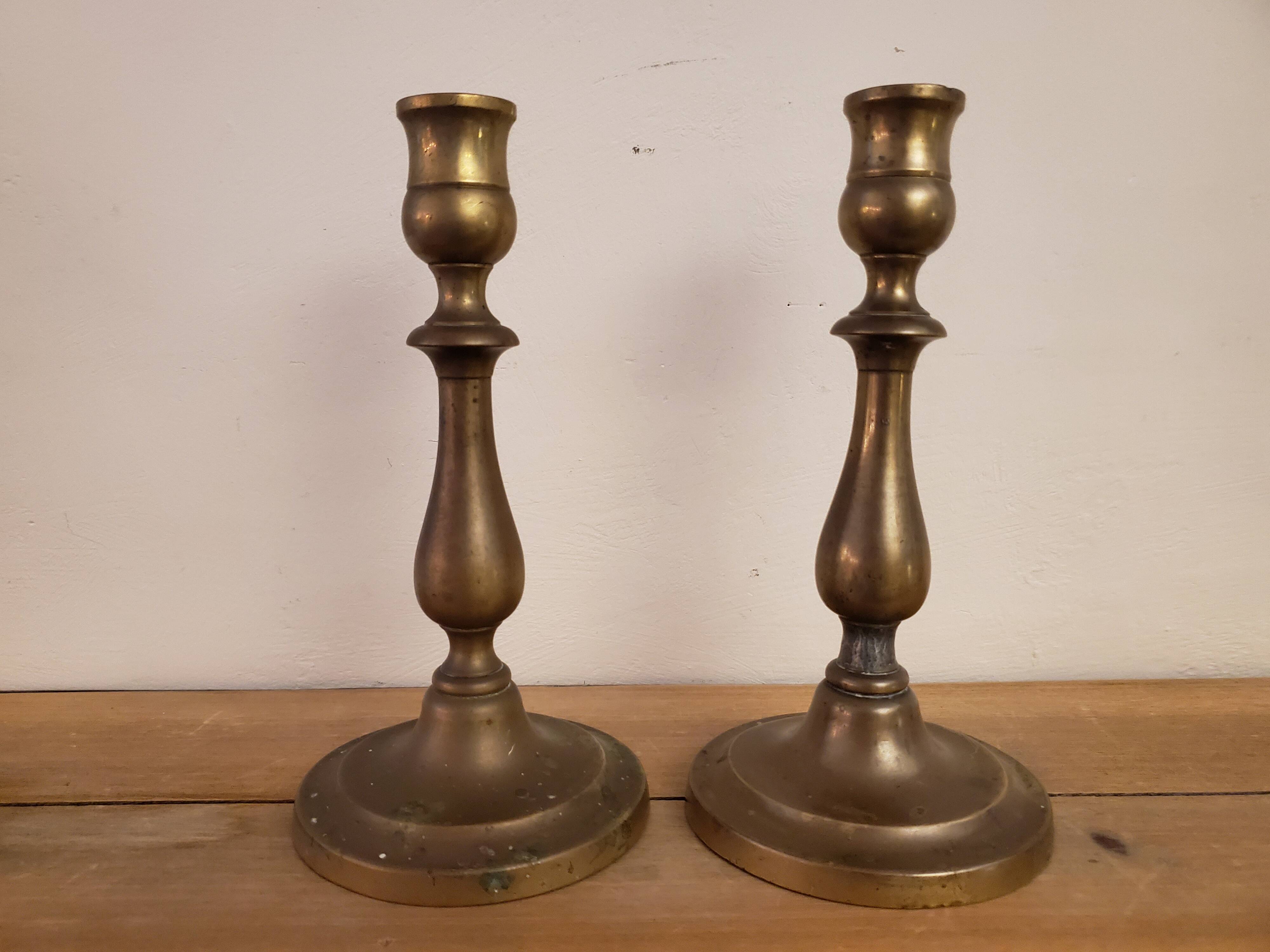 2 brass candle holders