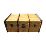 Old wooden travel trunk